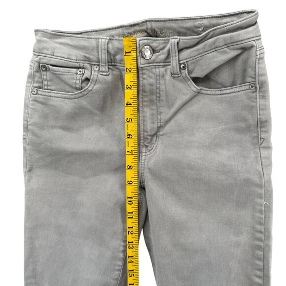 American Eagle Hi Rise Jeggings Jeans Womens Light Grey Super Stretch Sz 6 26x27 - Picture 11 of 12